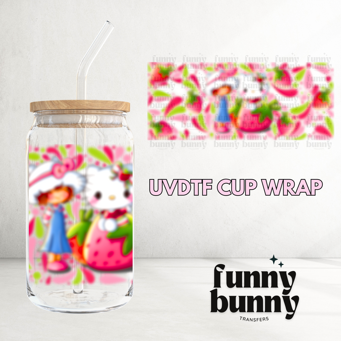 Talavera Strawberry Girls - 16oz UVDTF Cup Wrap