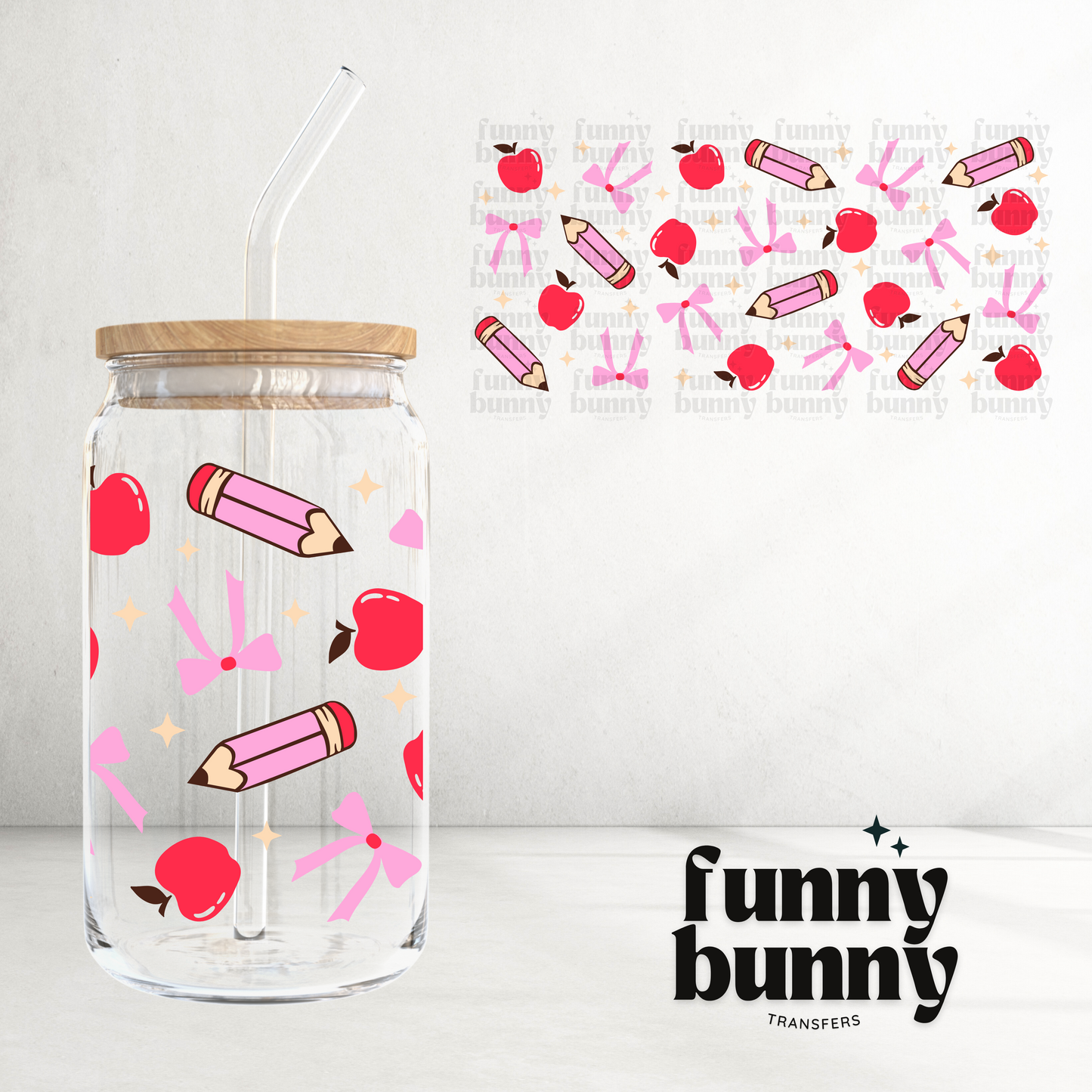 Teacher Bow - 16oz UVDTF Cup Wrap