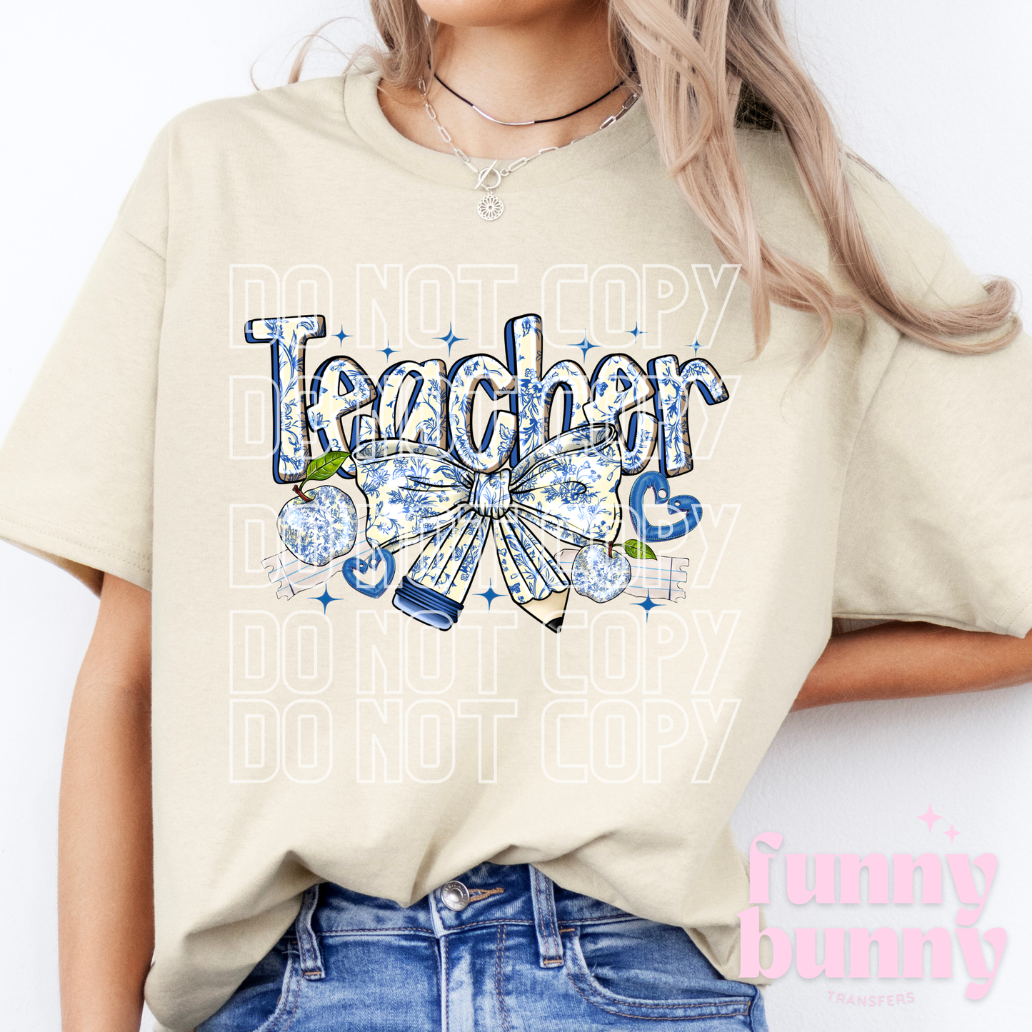 Teacher Floral Bow - DTF Transfer