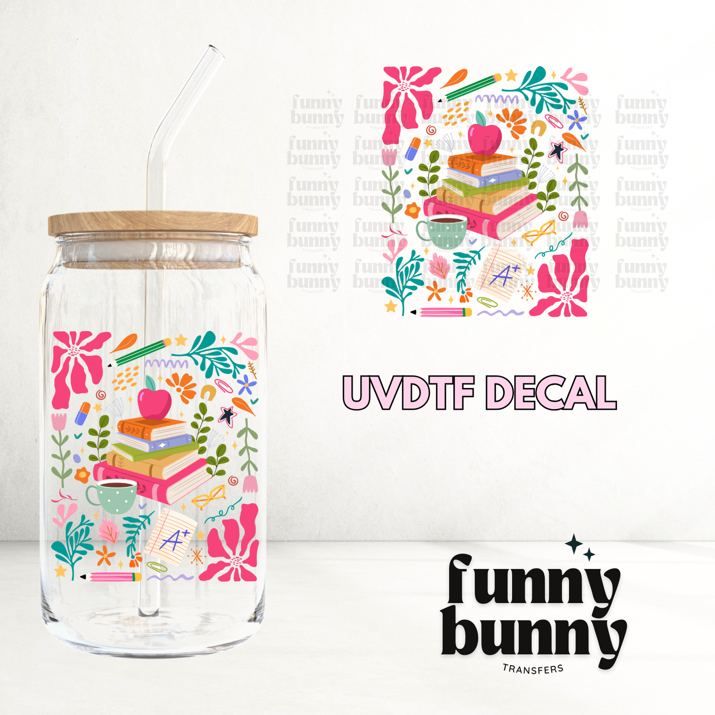 Teacher Floral Vibes - UVDTF Decal