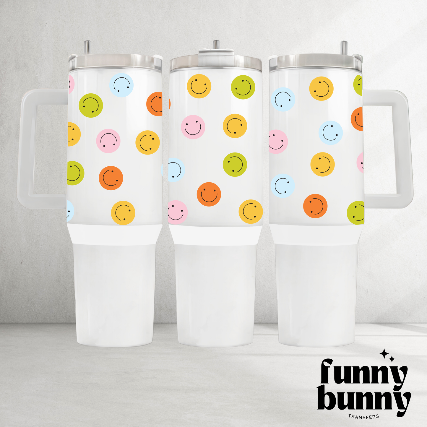 Technicolor Smiley - 40oz UVDTF Tumbler Wrap