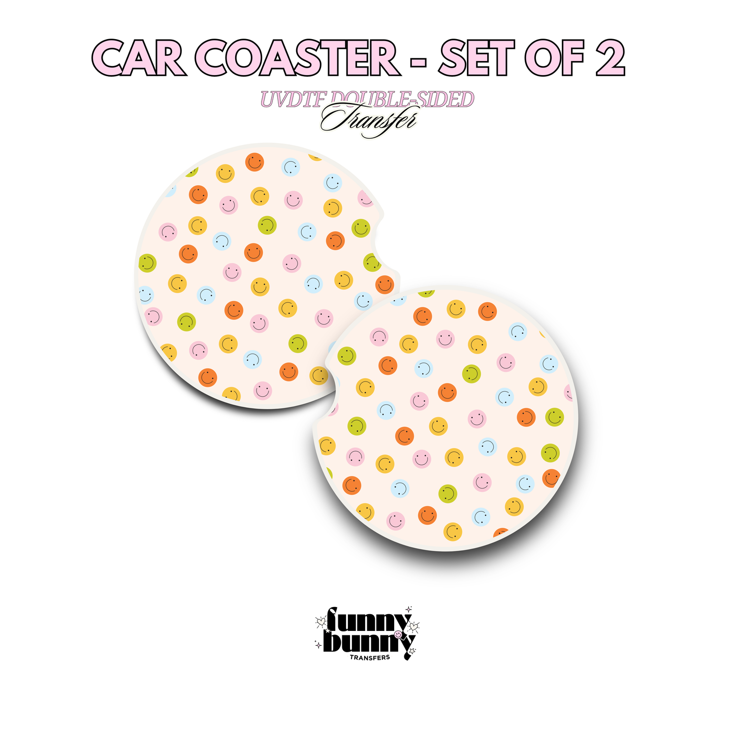 Technicolor Smiley - UVDTF Coaster