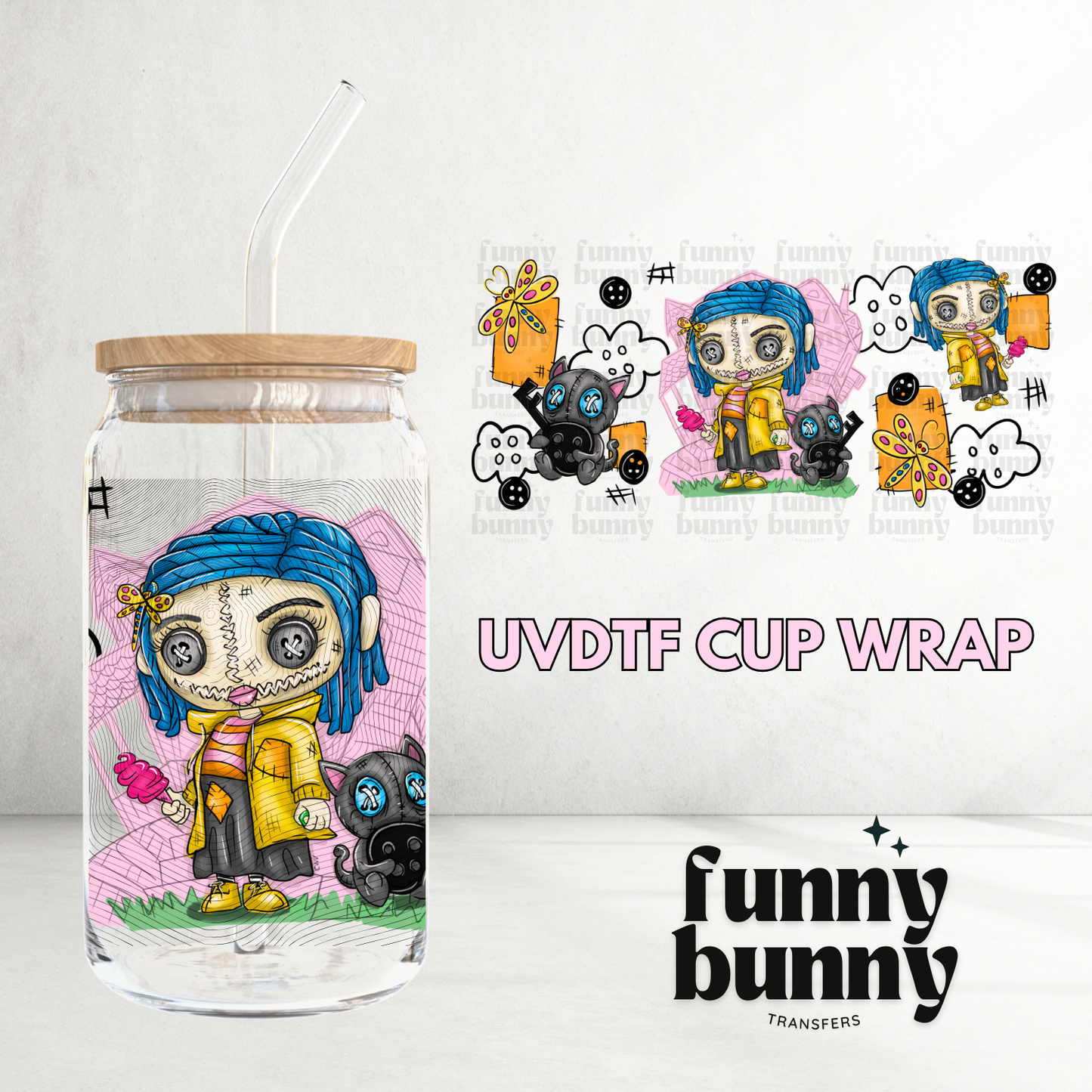 Tricky Rag Doll - 16oz UVDTF Cup Wrap