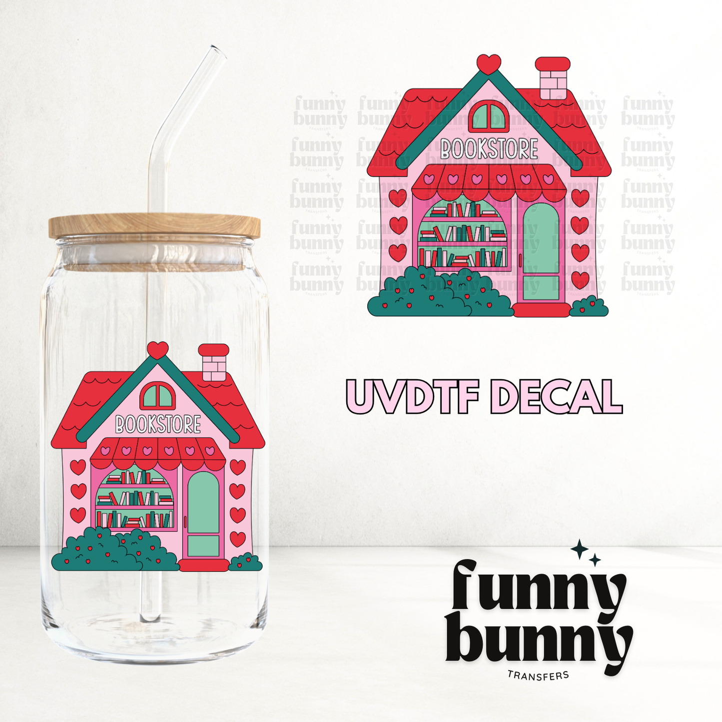 Valentine Bookstore - UVDTF Decal