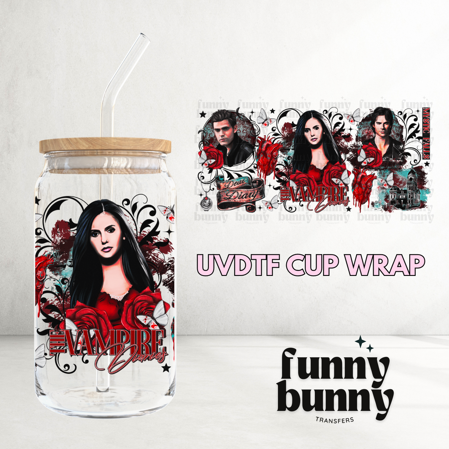 Vampire Diaries 2.0 - 16oz UVDTF Cup Wrap