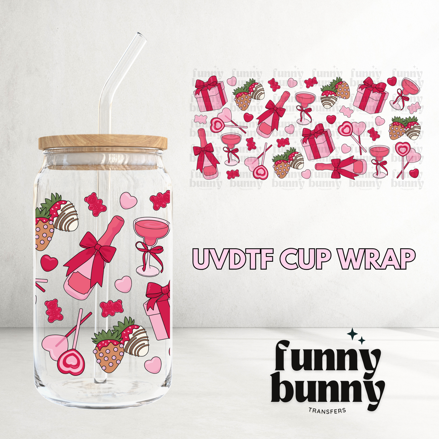 Vday Celebration Essentials - 16oz UVDTF Cup Wrap