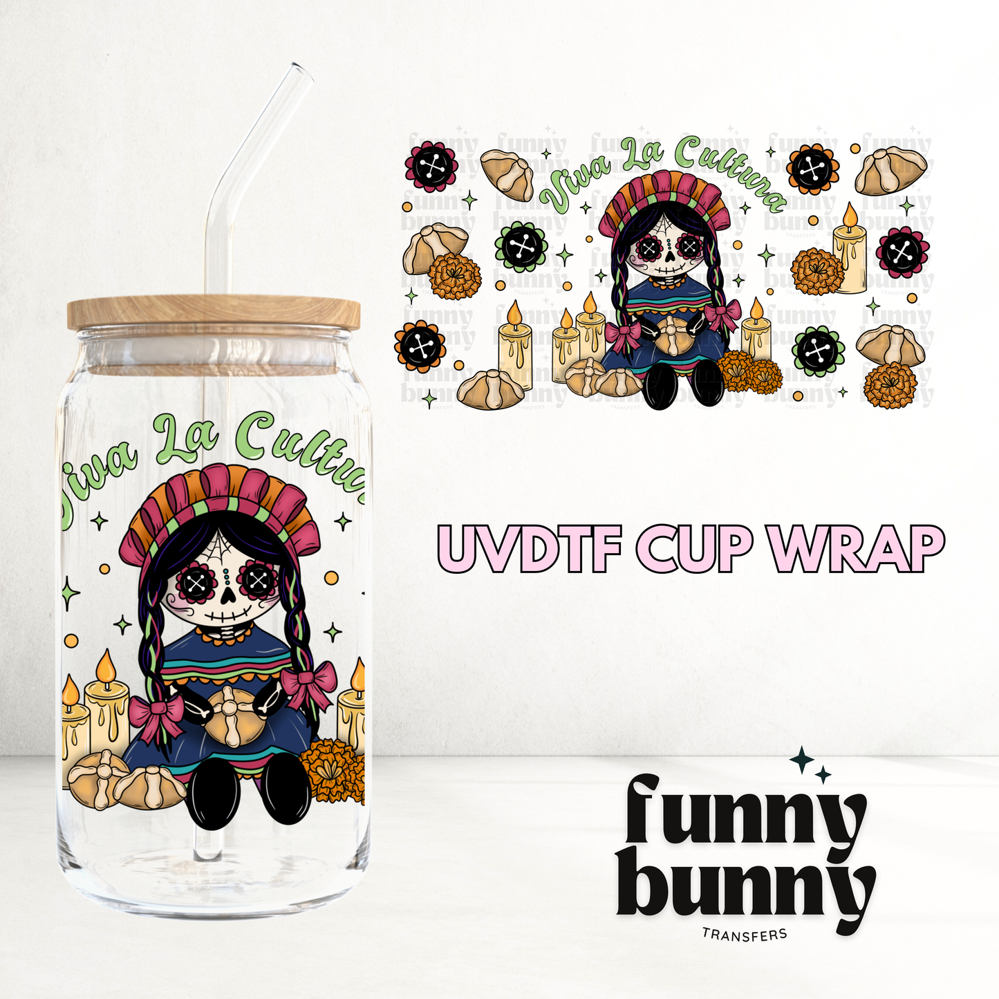 Viva La Catrina - 16oz UVDTF Cup Wrap