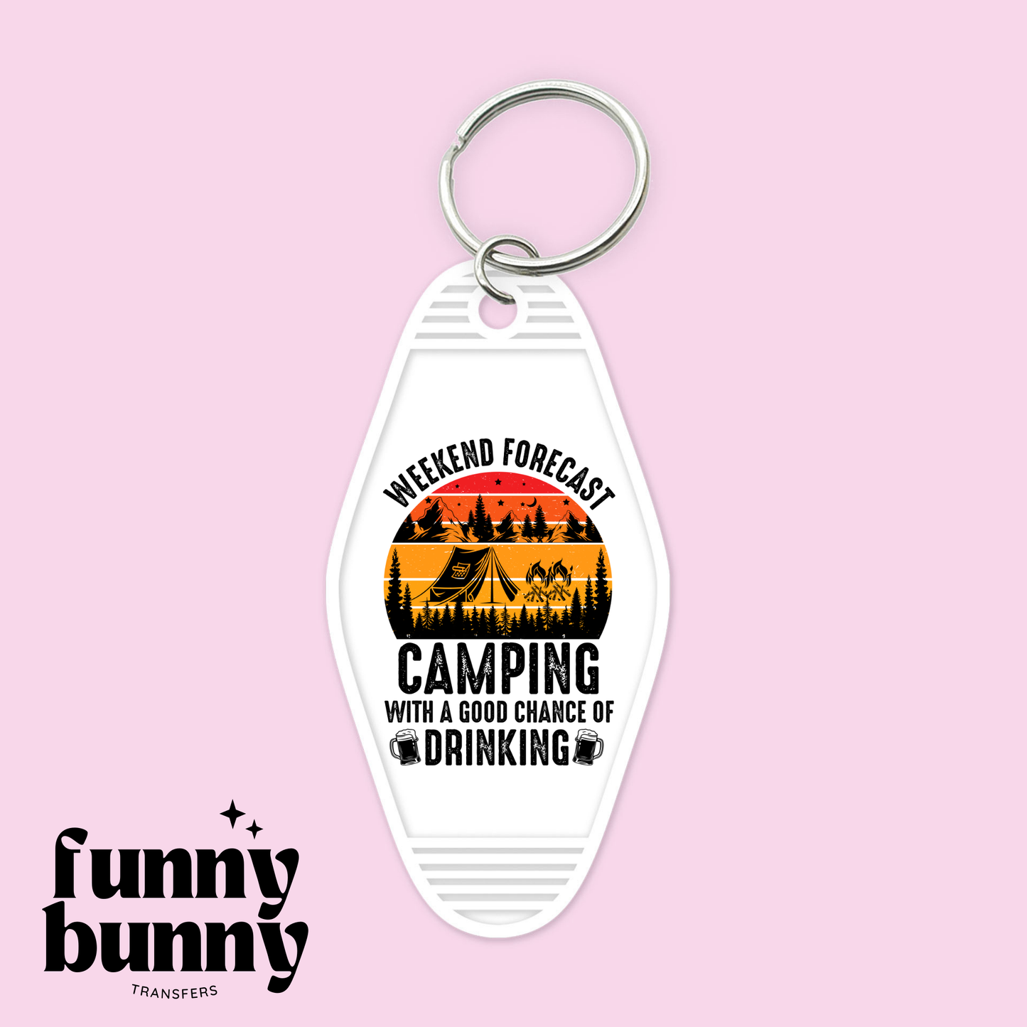 Weekend Forecast Camping - Motel Keychain