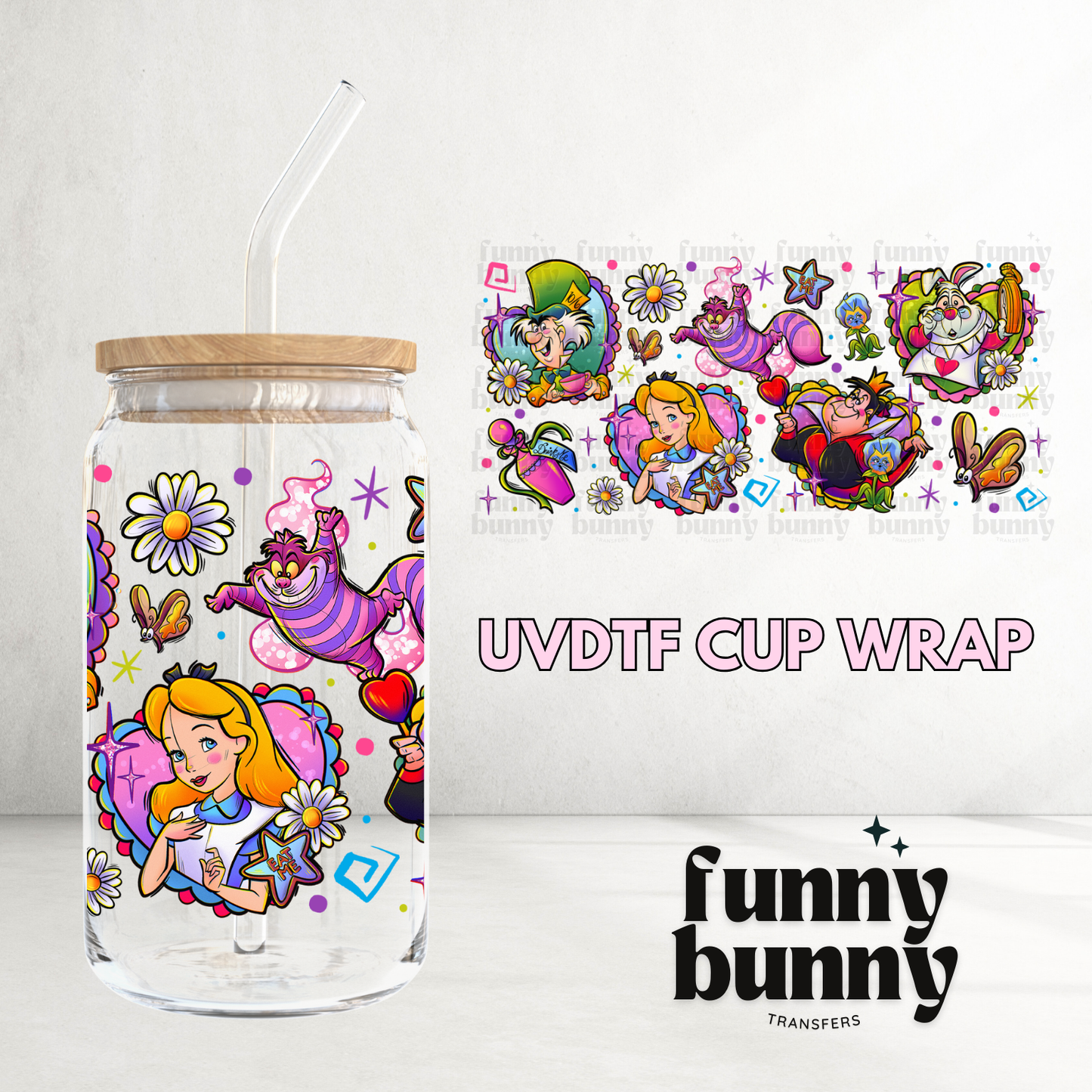 Wonderland Girl - 16oz UVDTF Cup Wrap