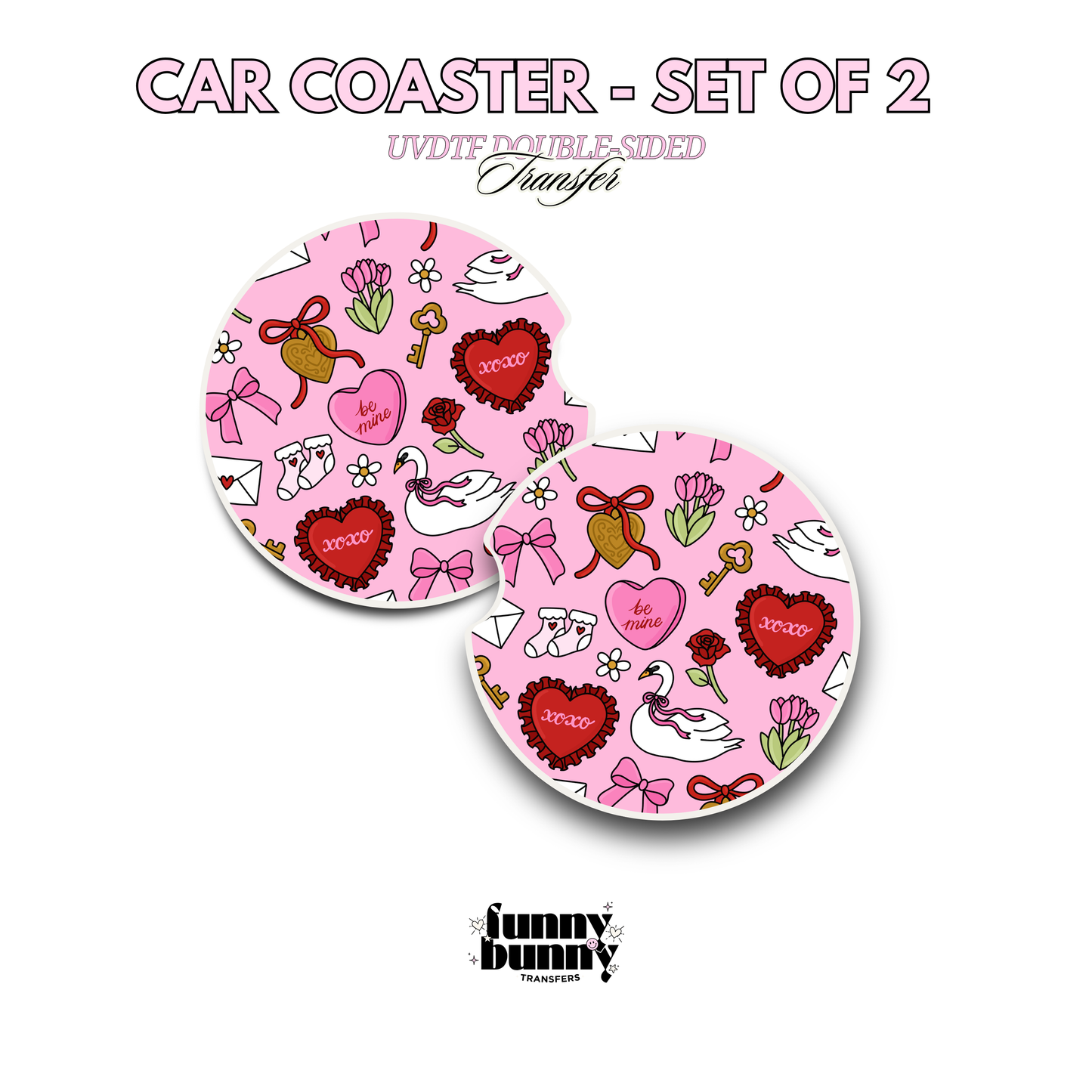 XOXO Swan - UVDTF Coaster