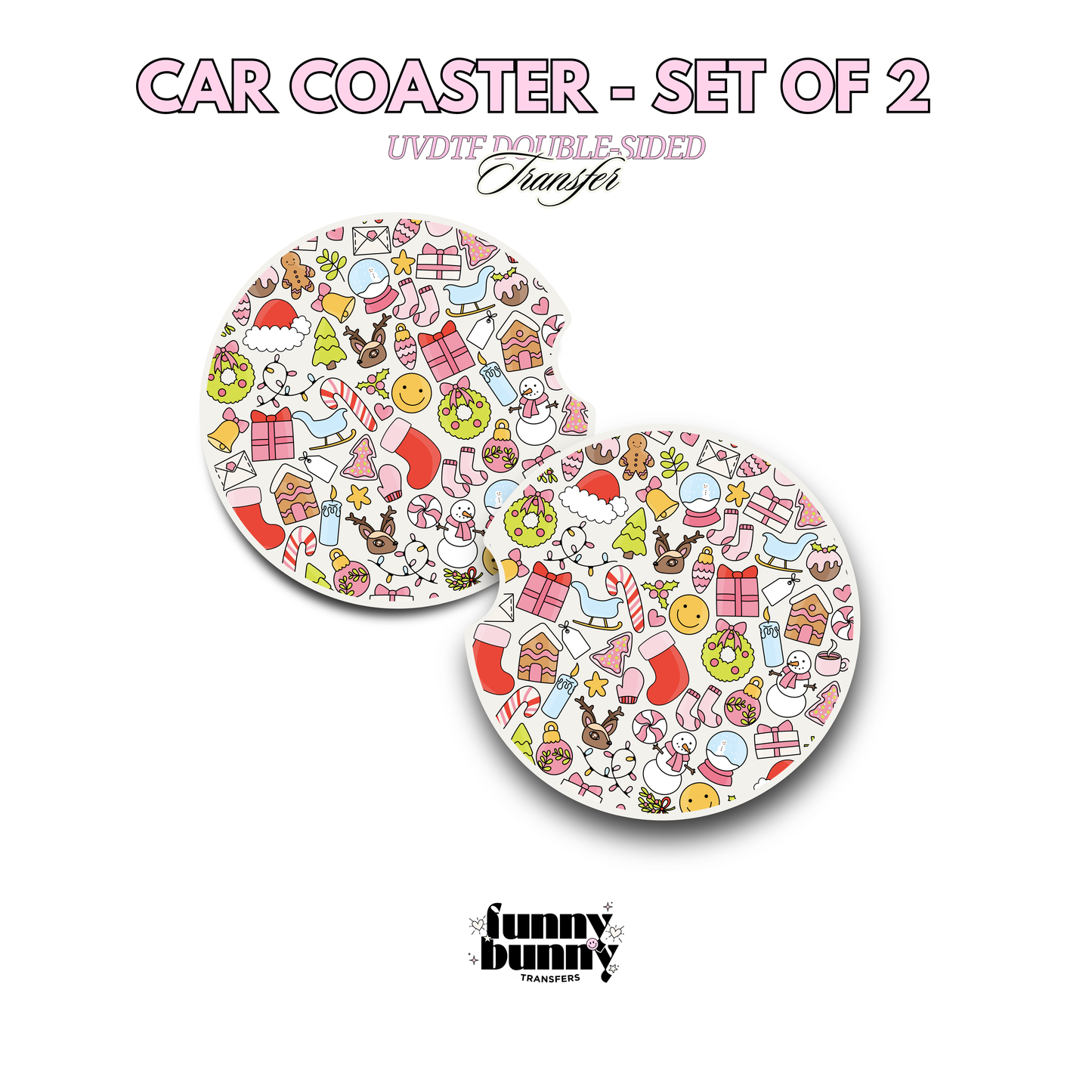 Xmas Doodle - UVDTF Coaster