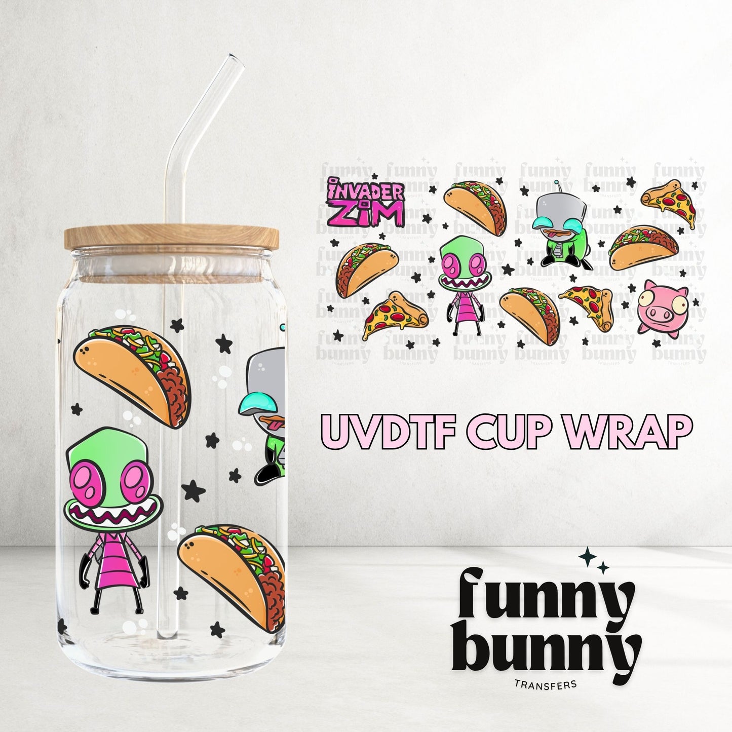 Zim Tacos - 16oz UVDTF Cup Wrap