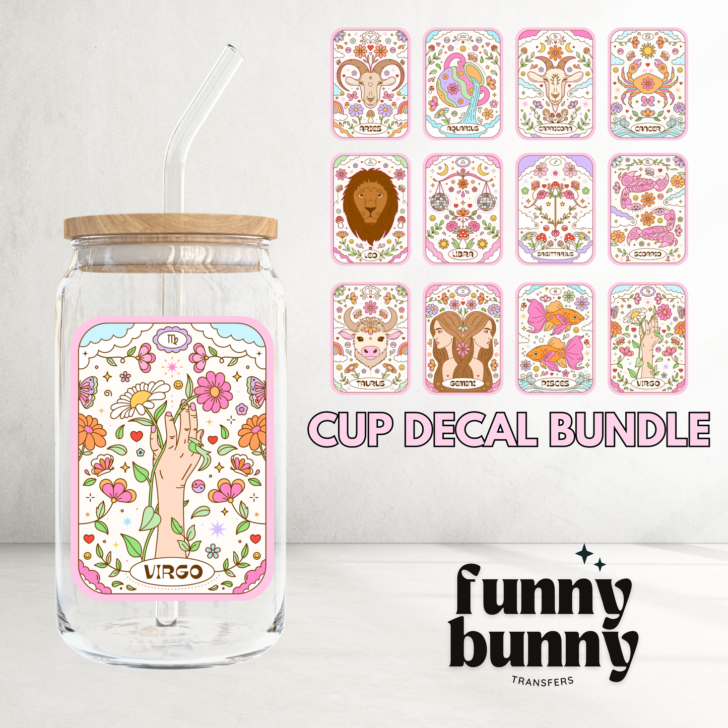 Zodiac Card - UVDTF Decal Bundle