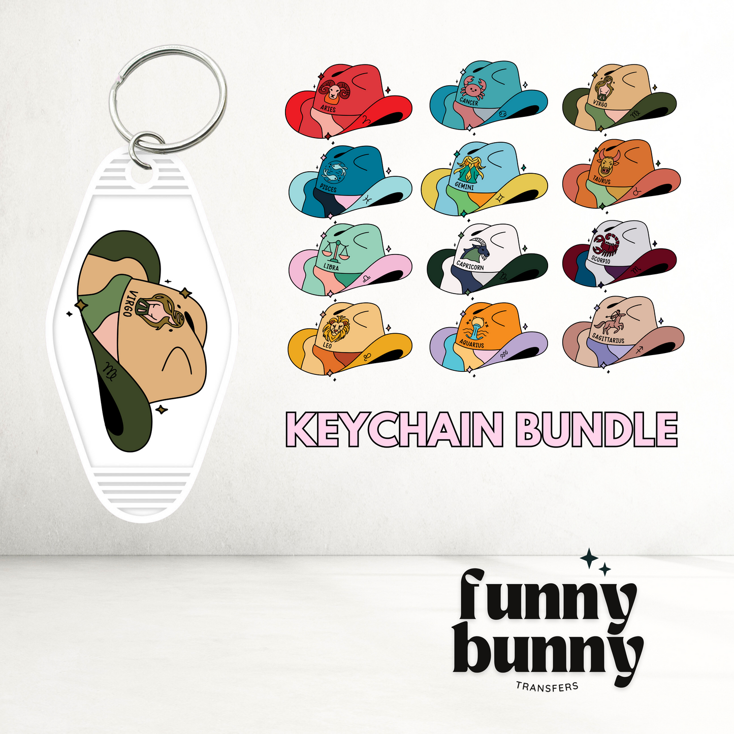 Zodiac Cowgirl - Motel Keychain Bundle