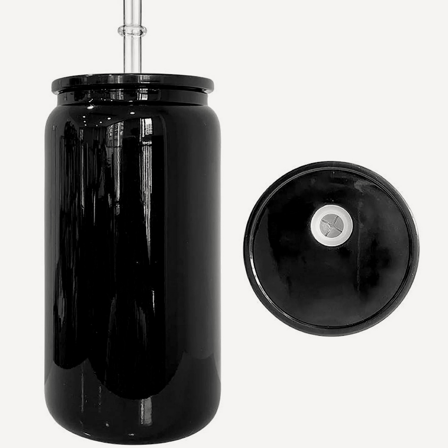 16oz Black Glass Can