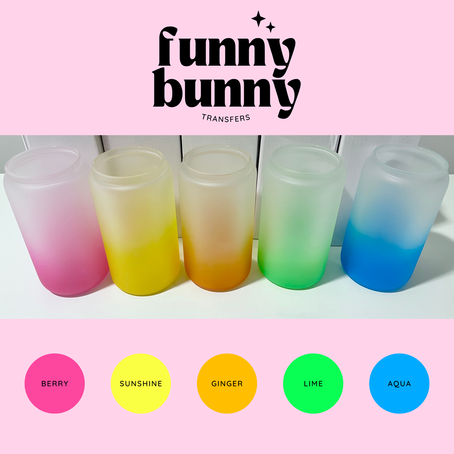 16oz Ombre Colorful Glass Can