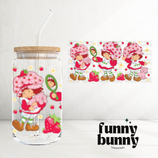 Strawberry Shortcake Girly - 16oz UVDTF Cup Wrap