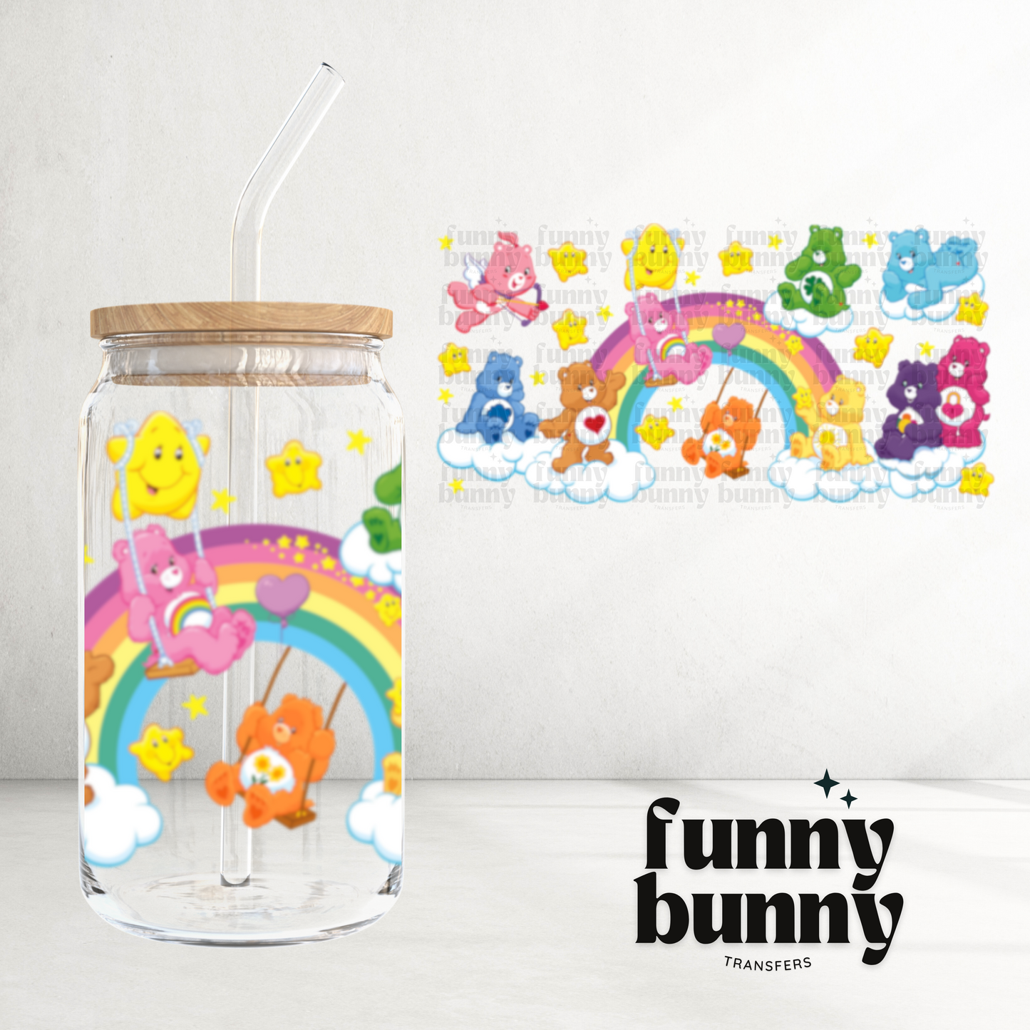 Rainbow Bears - 16oz UVDTF Cup Wrap