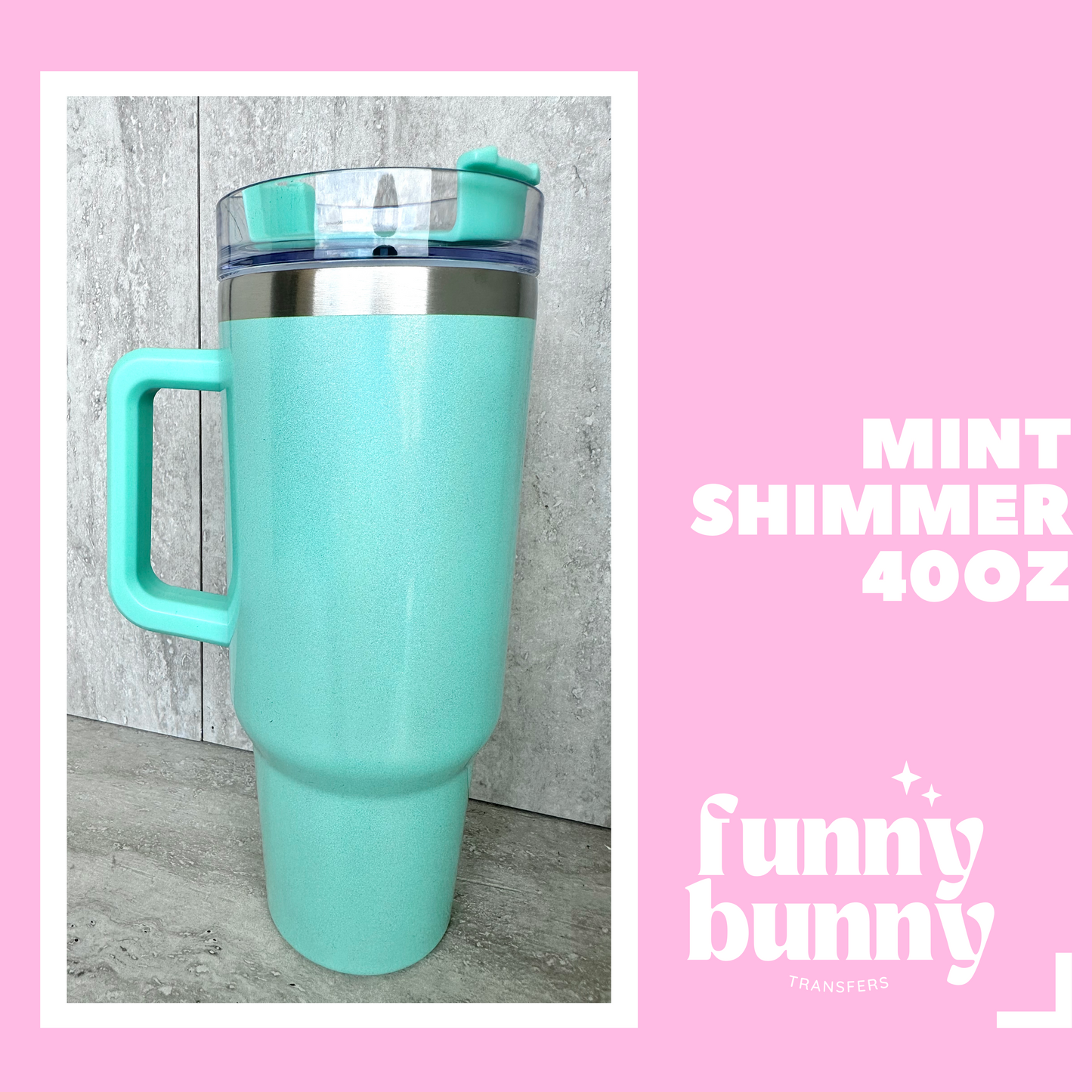 40oz Mint Shimmer Tumbler Metal