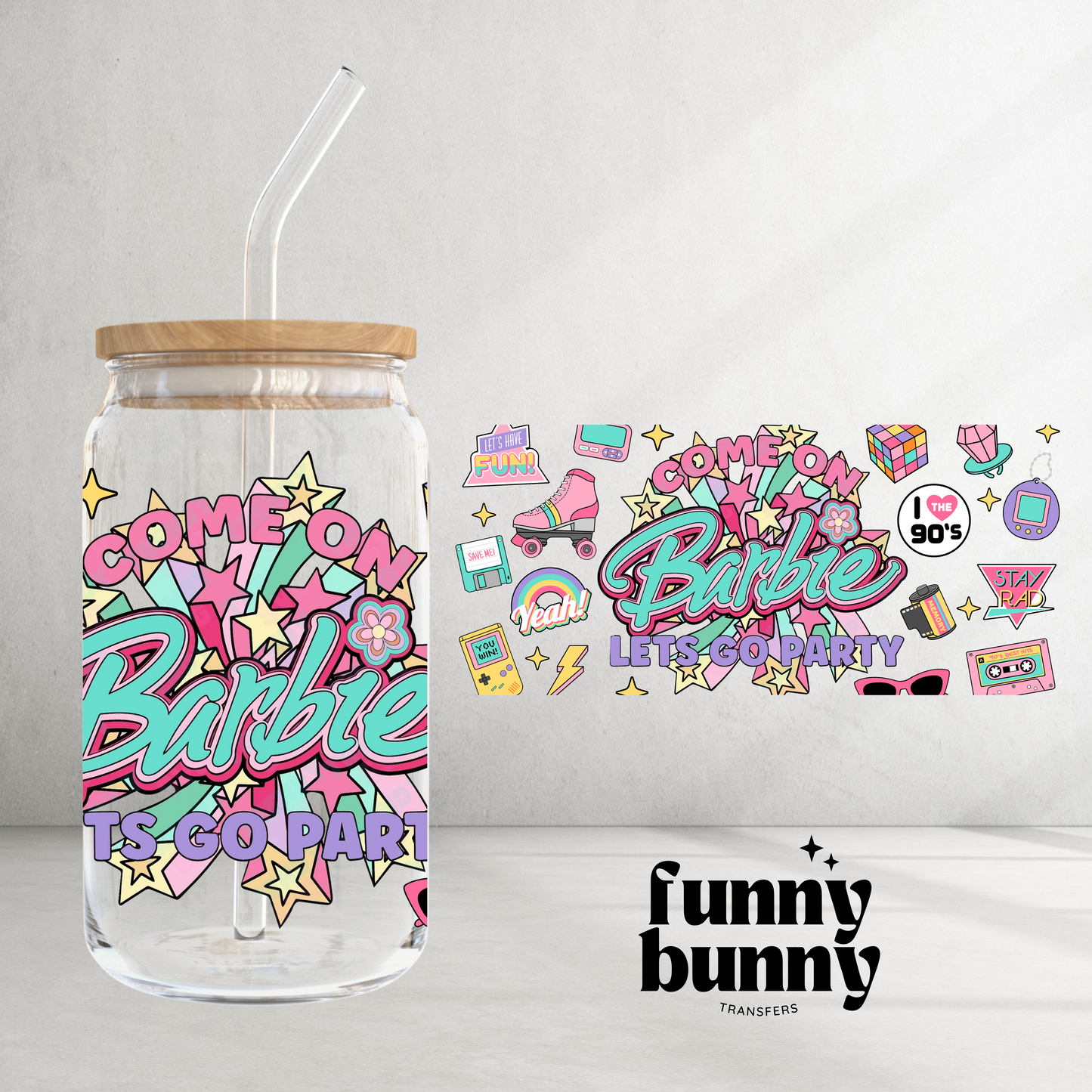 90s Party - 16oz UVDTF Cup Wrap