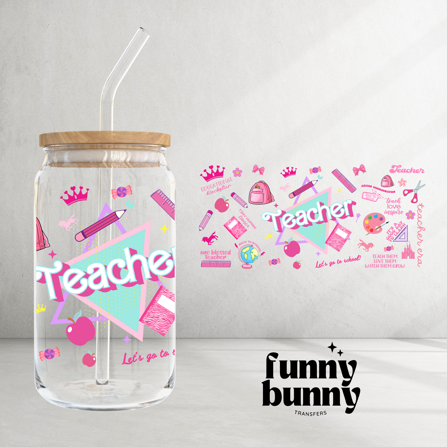 90s Teacher - 16oz UVDTF Cup Wrap