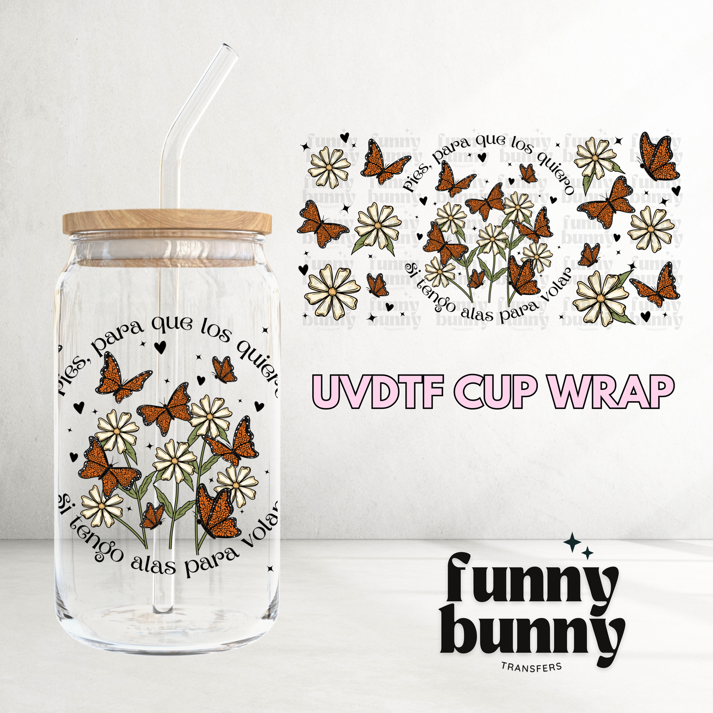 Alas Para Volar - 16oz UVDTF Cup Wrap