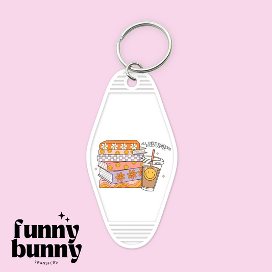 Groovy Books & Iced Latte - Motel Keychain