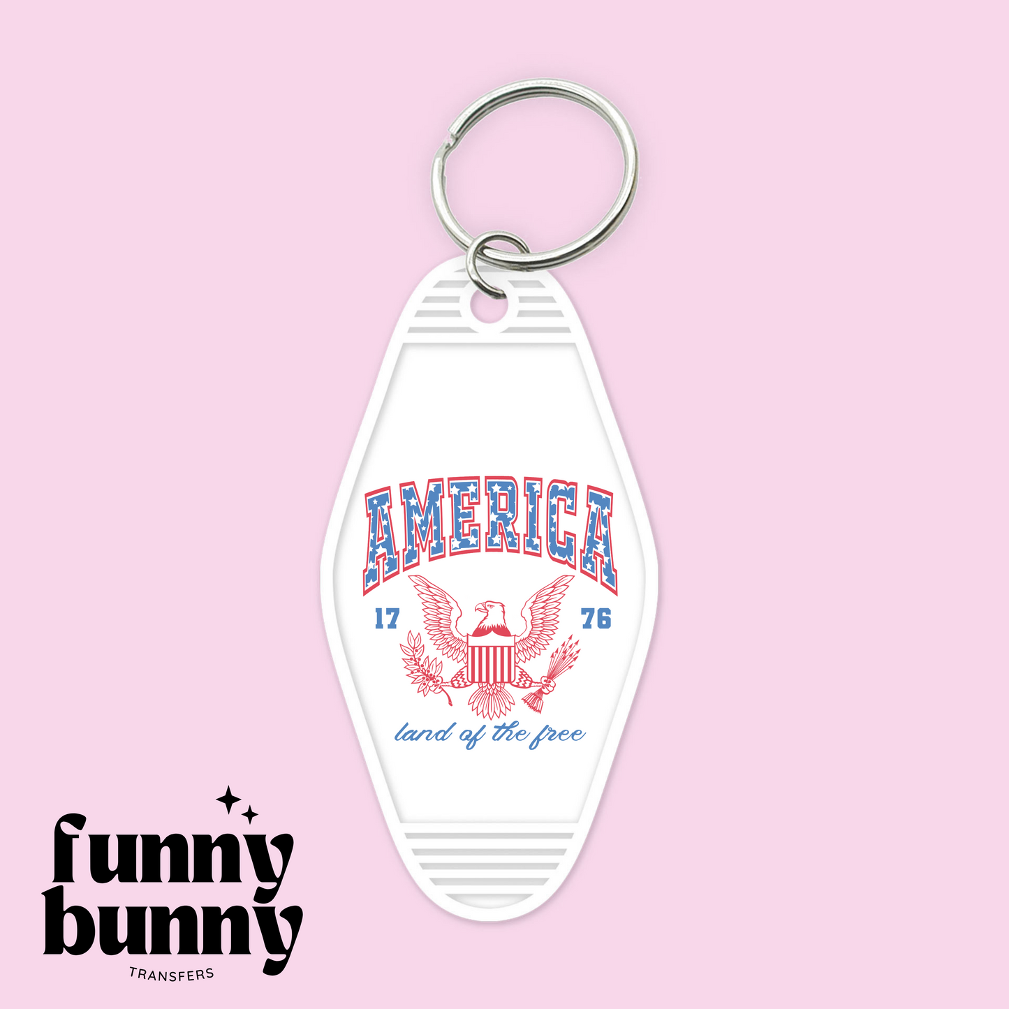 America Land Of The Free - Motel Keychain