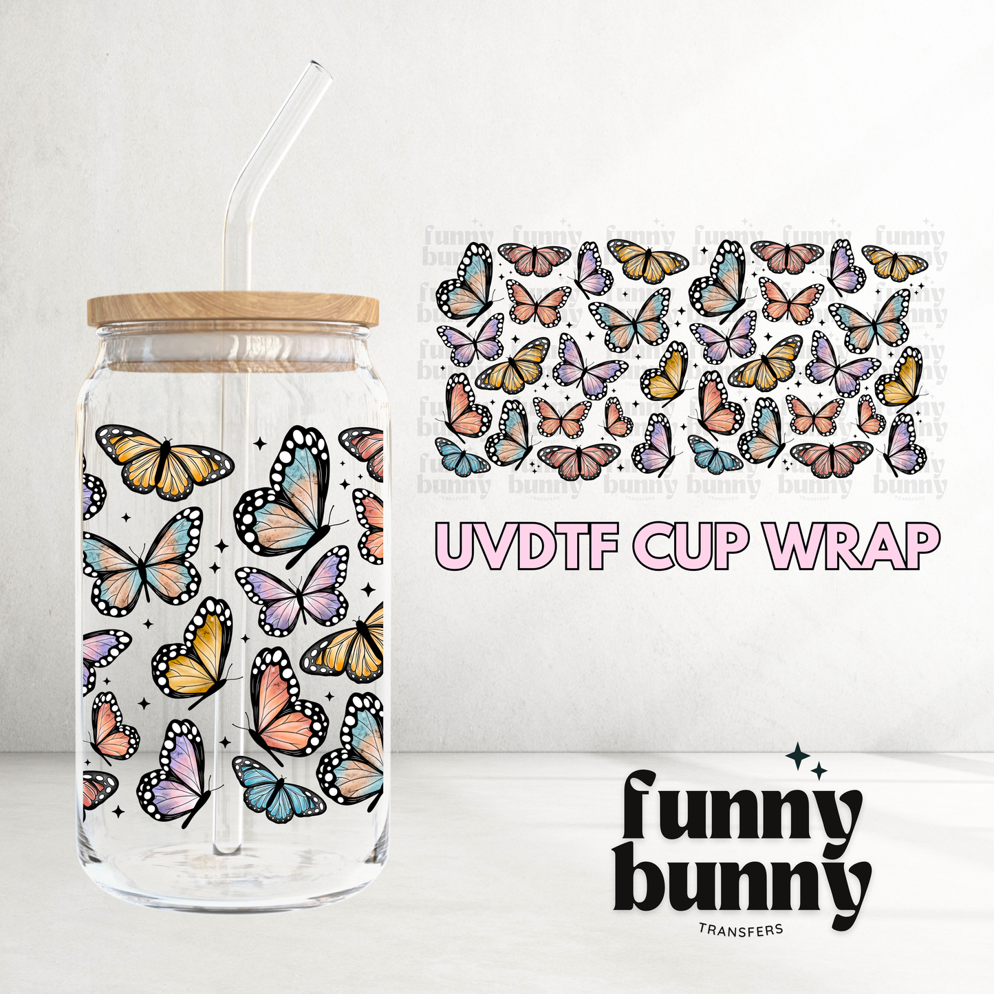 Antisocial Butterfly - 16oz UVDTF Cup Wrap