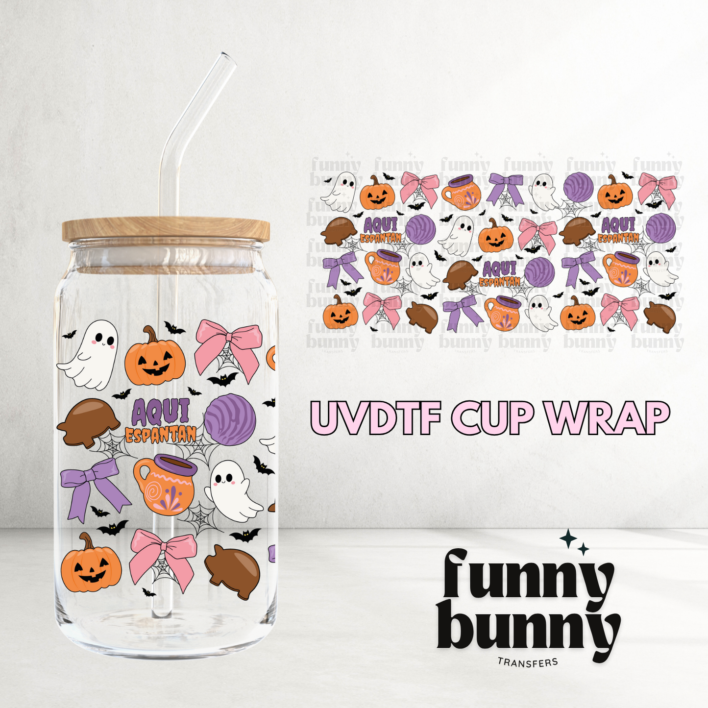 Aqui Espantan Ghostie - 16oz UVDTF Cup Wrap