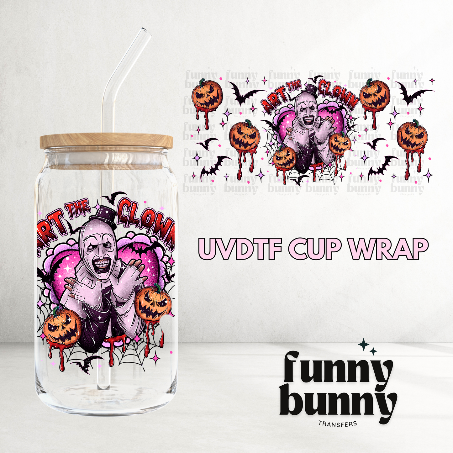 Art The Clown - 16oz UVDTF Cup Wrap