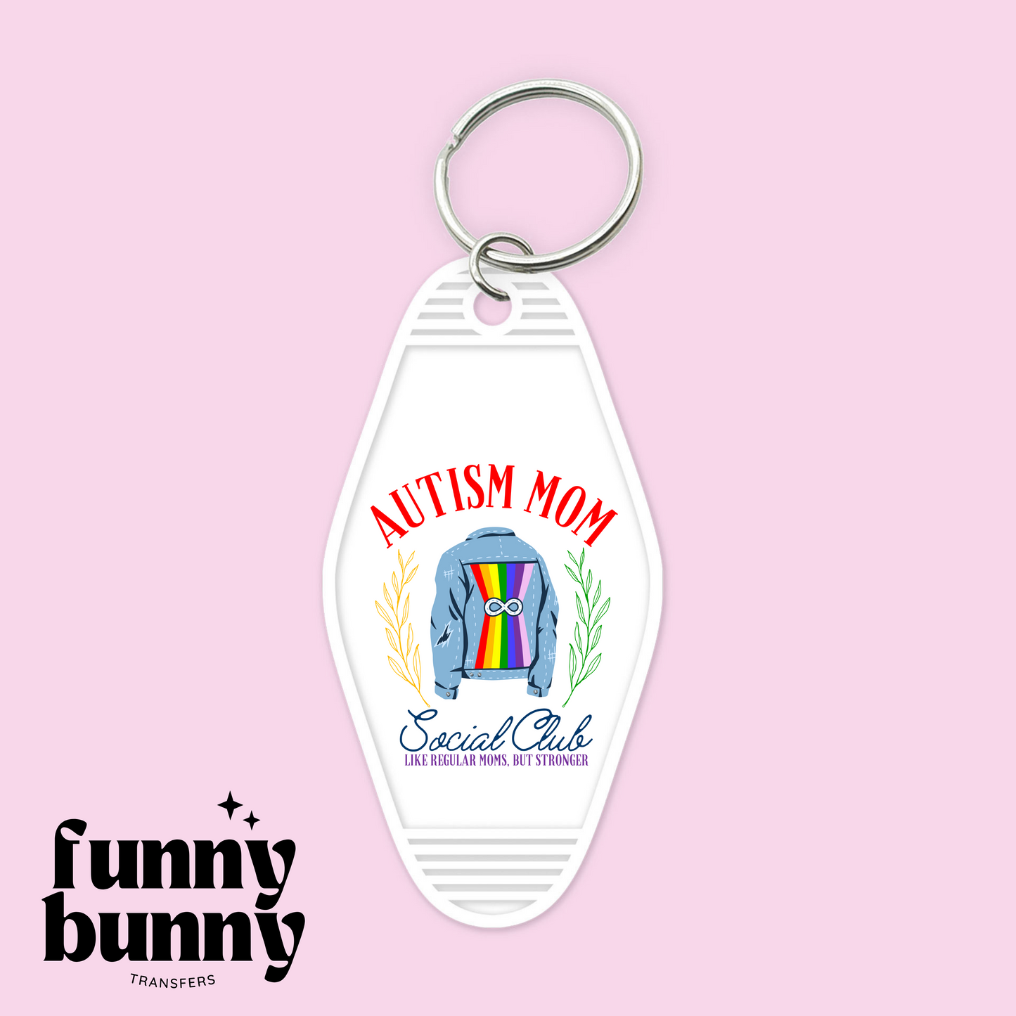 Autism Mom Social Club - Motel Keychain