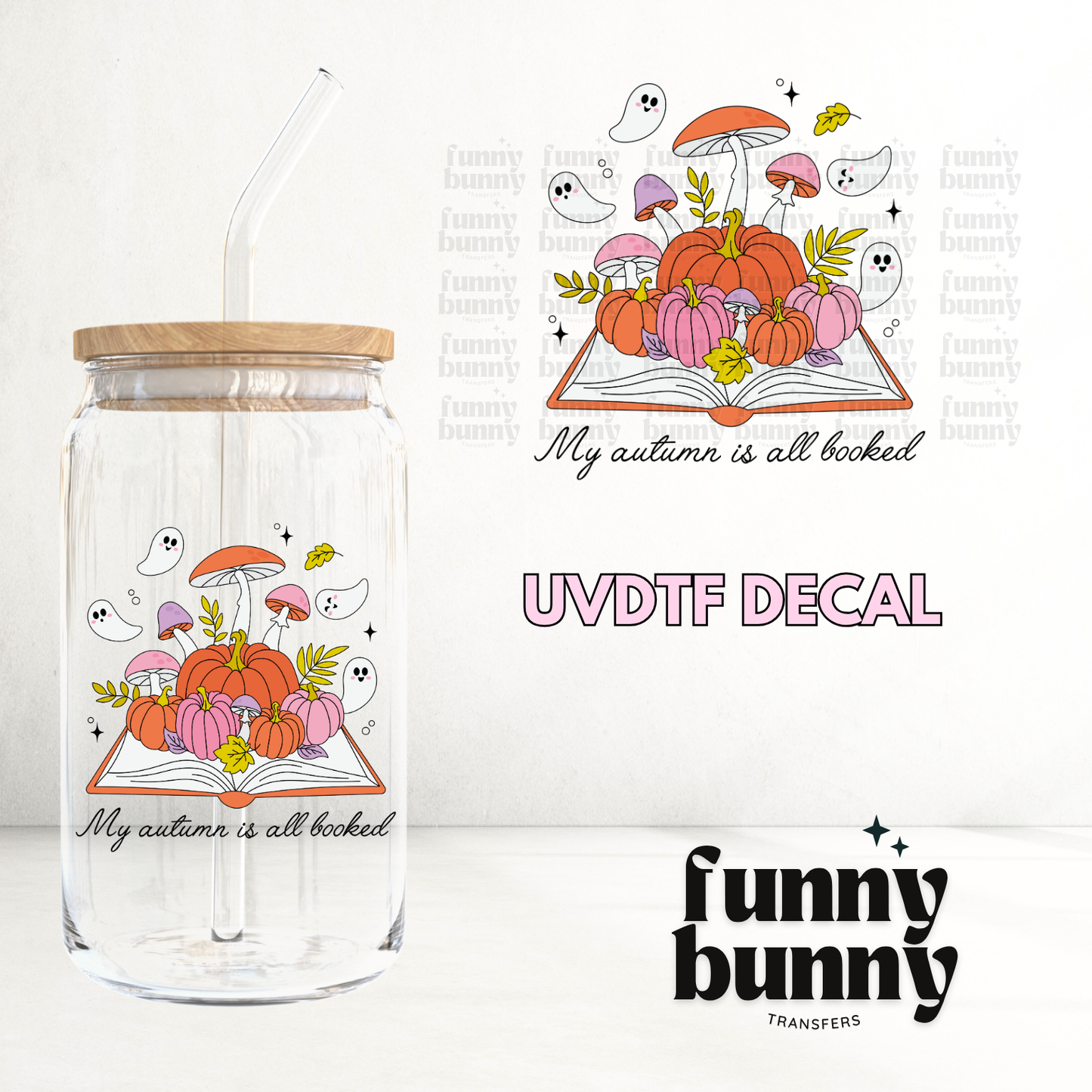 Autumn All Booked - UVDTF Decal