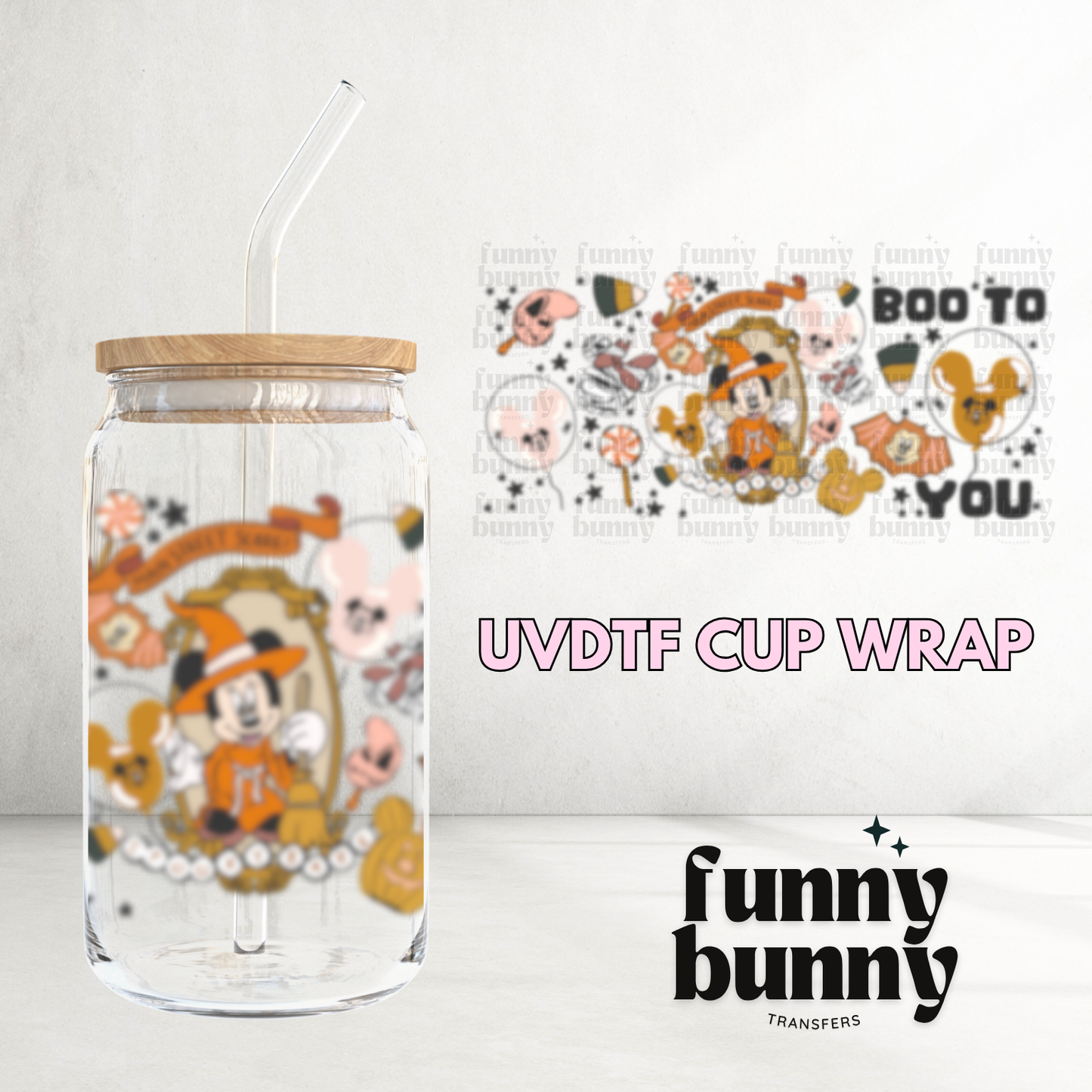 BOO To You Mouse - 16oz UVDTF Cup Wrap