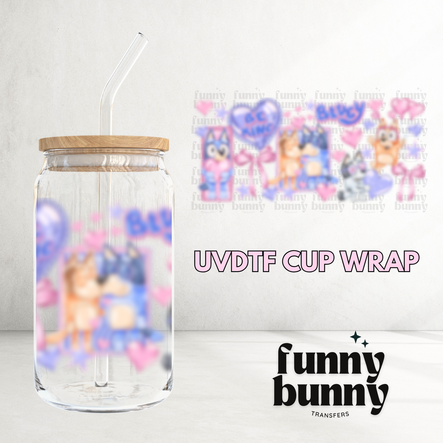 Be Mine Pups - 16oz UVDTF Cup Wrap