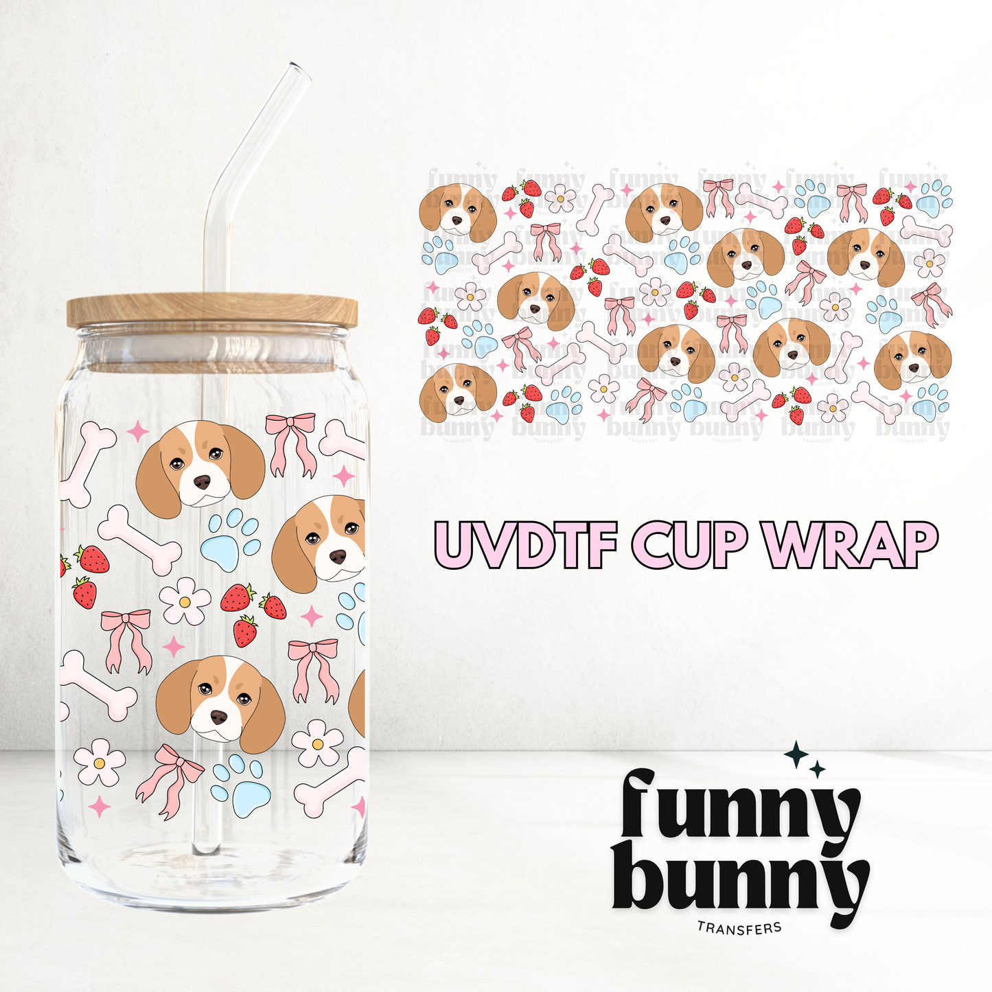 Beagle - 16oz UVDTF Cup Wrap