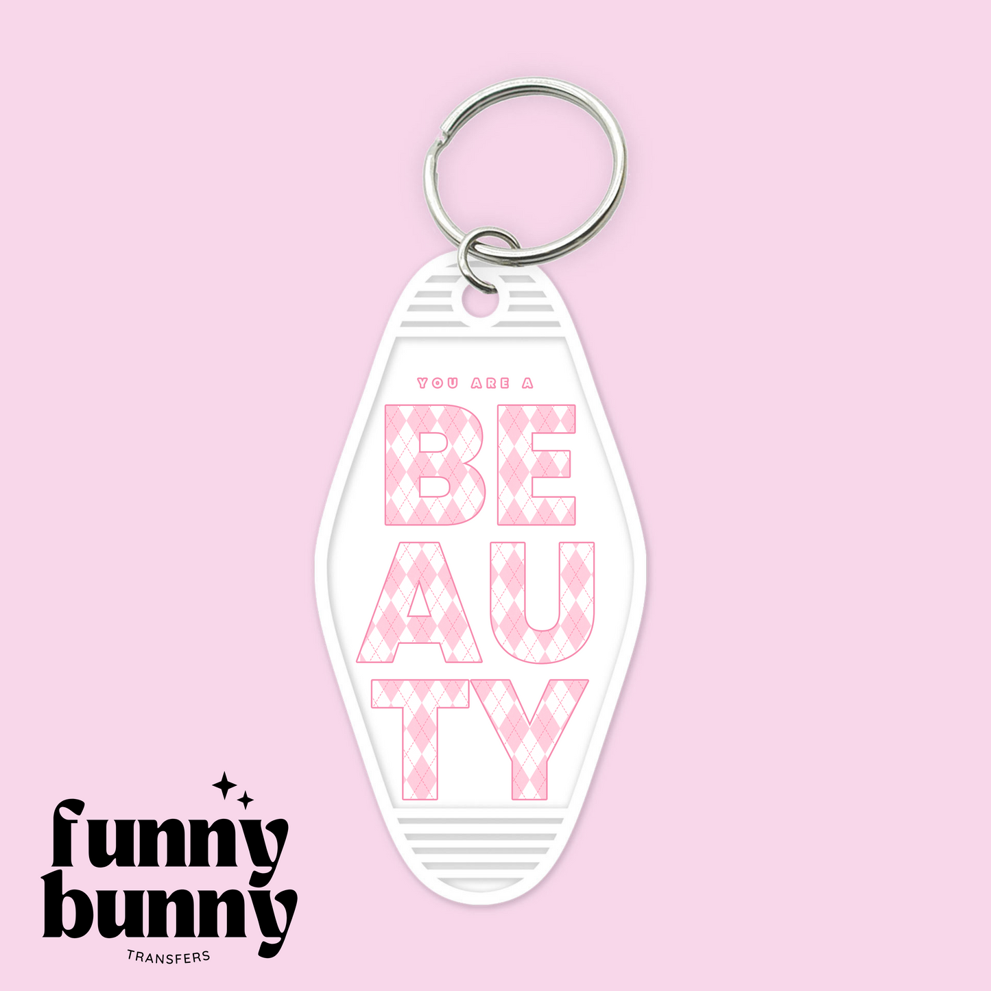 Beauty White & Pink Diamond - Motel Keychain