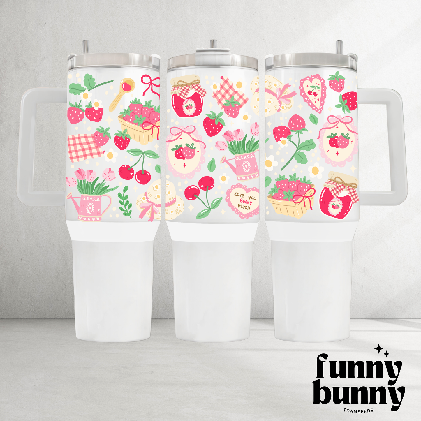 Berry Garden - 40oz UVDTF Tumbler Wrap