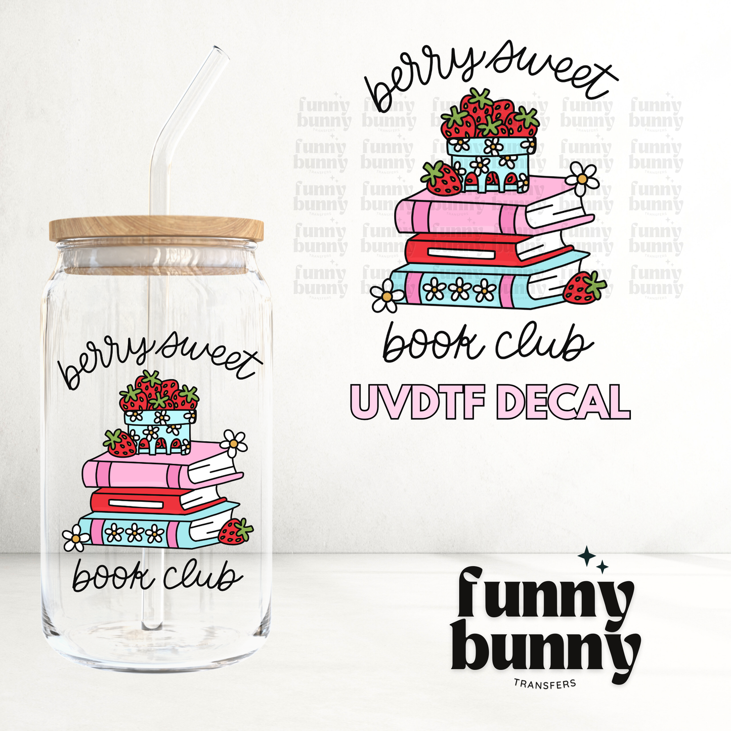 Berry Sweet Book Club - UVDTF Decal