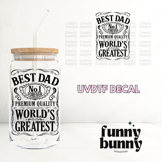 Best Dad Worlds Greatest - UVDTF Decal