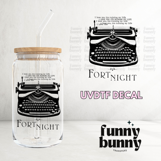 Black Typewriter  - UVDTF Decal