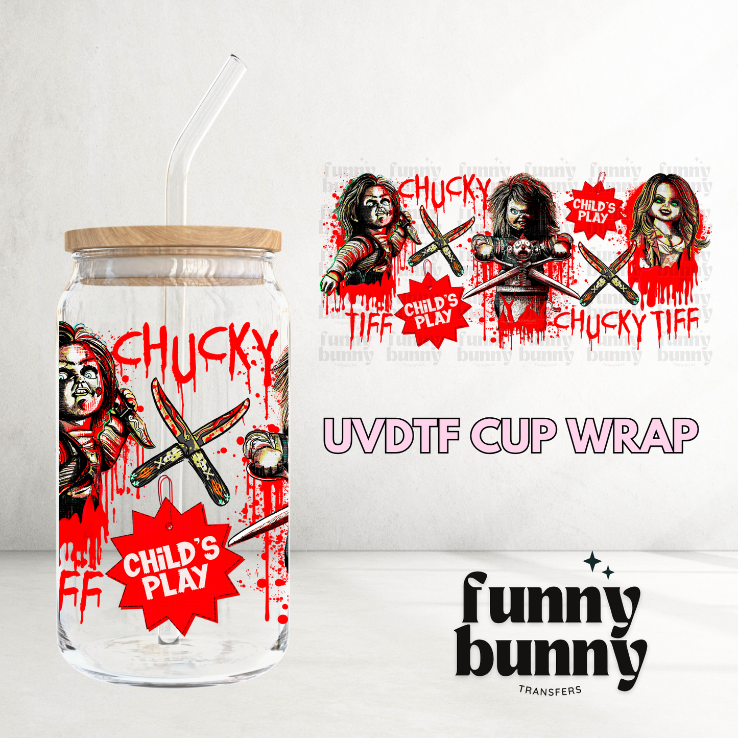 Bloody Childs Play - 16oz UVDTF Cup Wrap
