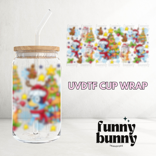 Blue Christmas - 16oz UVDTF Cup Wrap