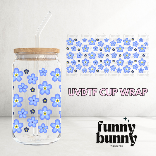 Blueberry Wildflowers - 16oz UVDTF Cup Wrap