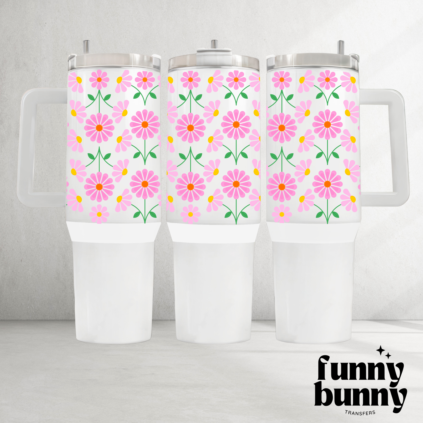 Blush Wildflowers - 40oz UVDTF Tumbler Wrap