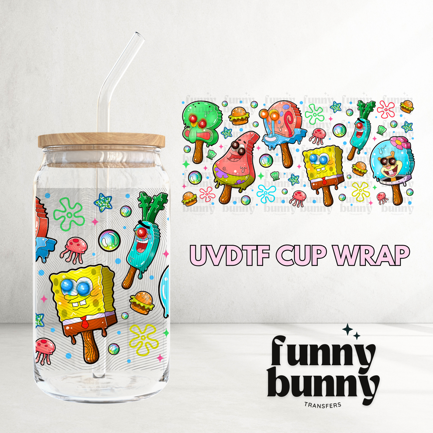 Bob Popsicles - 16oz UVDTF Cup Wrap