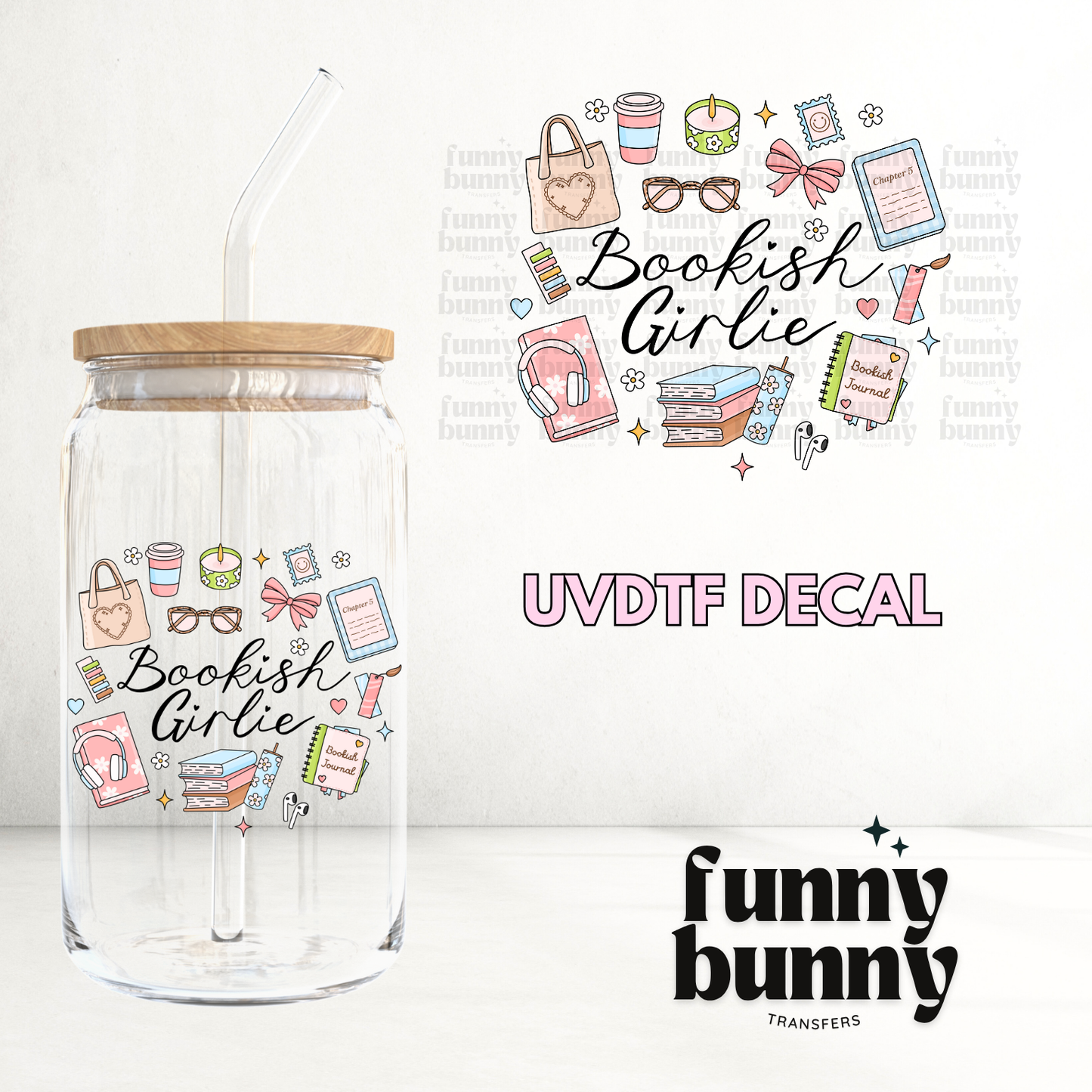 Bookish Girly Essentials - UVDTF Decal