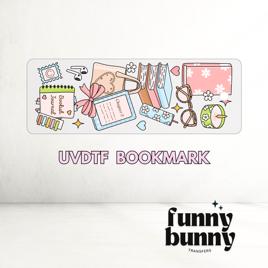 Bookish Girly Essentials 2.0 - UVDTF Bookmark Decal