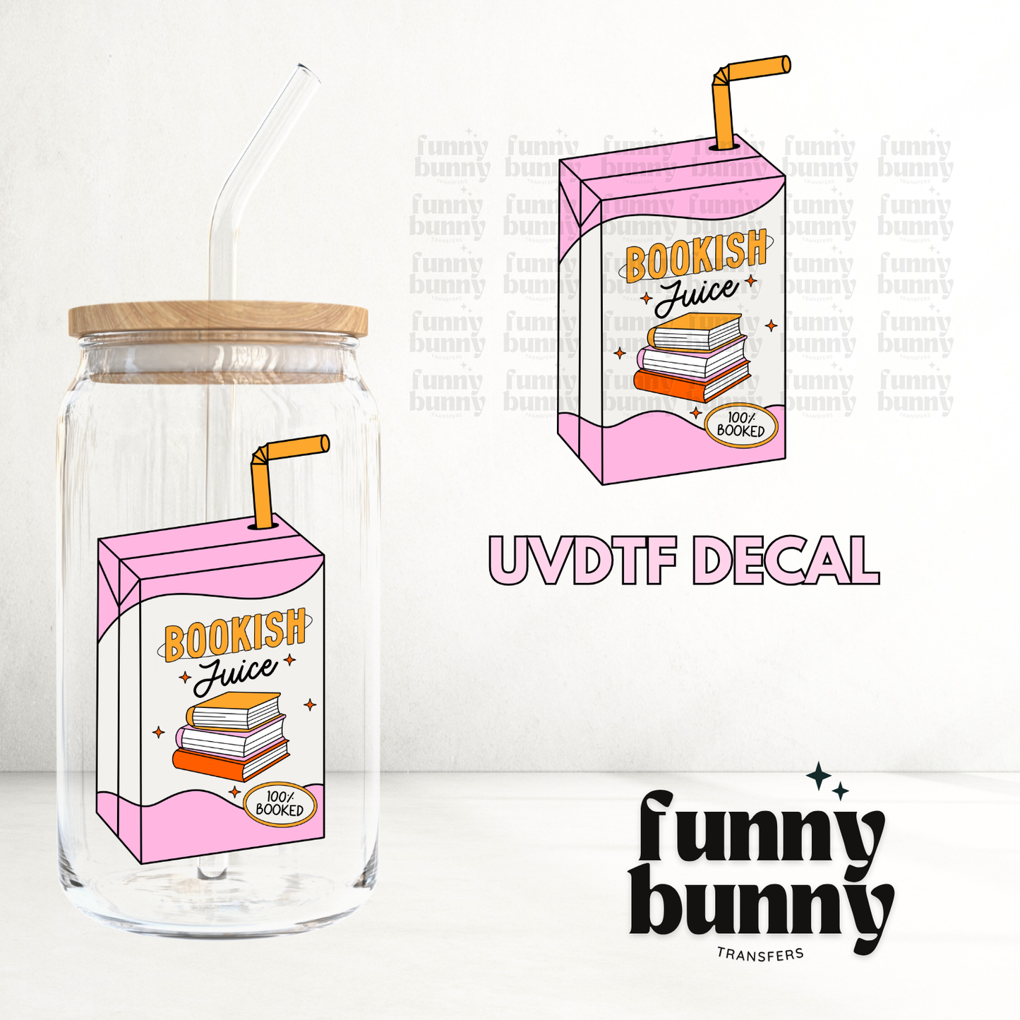 Bookish Juice Pink 2.0 - UVDTF Decal