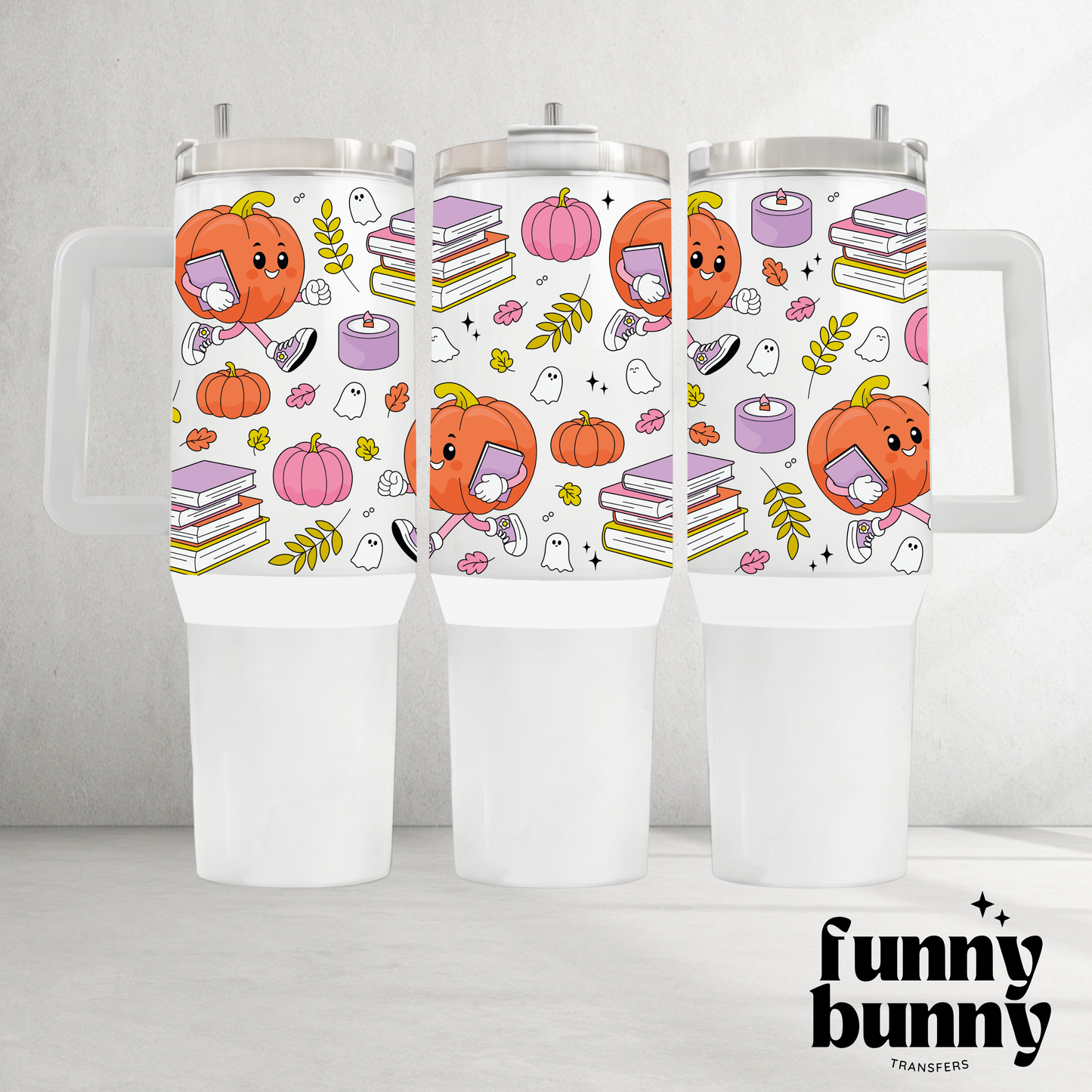Bookish Pumpkin Cutie - 40oz UVDTF Tumbler Wrap